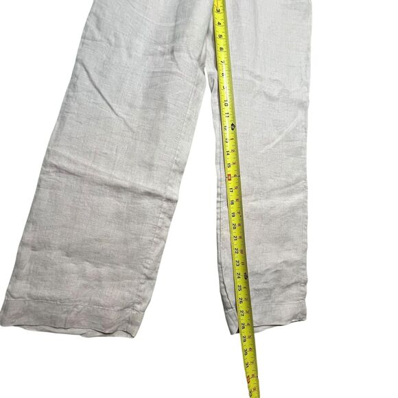 Charter Club Pants Womens Petite Small Beige Linen Drawstring Elastic Waist - Picture 8 of 12